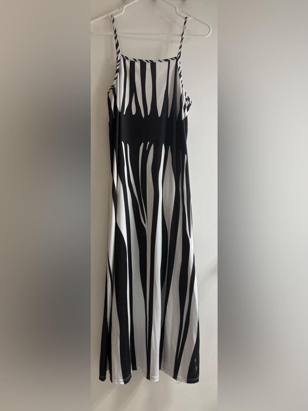 Black and White Zebra-Print Maxi Dress - Women